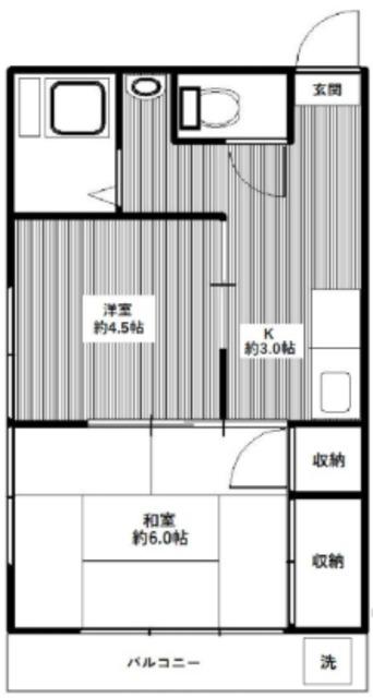 コーポ中村(2K/2階)の間取り写真