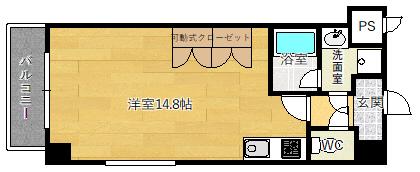 アンフィニ千里山(1K/4階)の間取り写真
