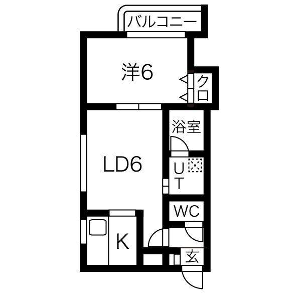FELICE桑園駅前(1DK/3階)の間取り写真