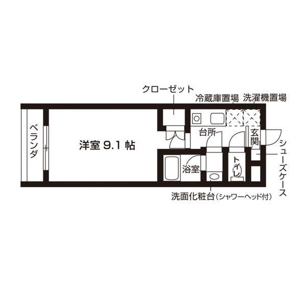 セレスティアル大曽根(1K/2階)の間取り写真