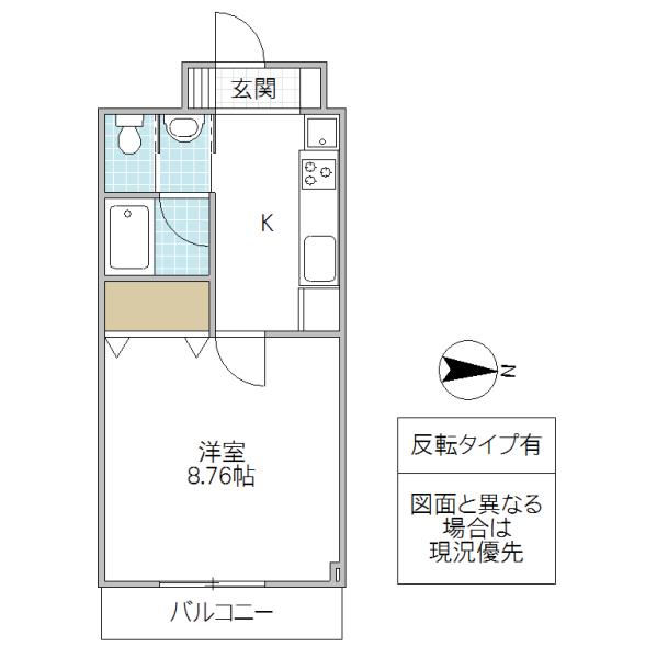 HYDE PARK MITO(1K/2階)の間取り写真