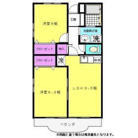 メゾンラフィーネ(2LDK/2階)の間取り写真