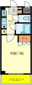 ソレイユ畷(1K/2階)の間取り写真
