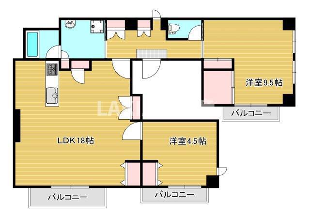 PRENADO瑞起(2LDK/2階)の間取り写真