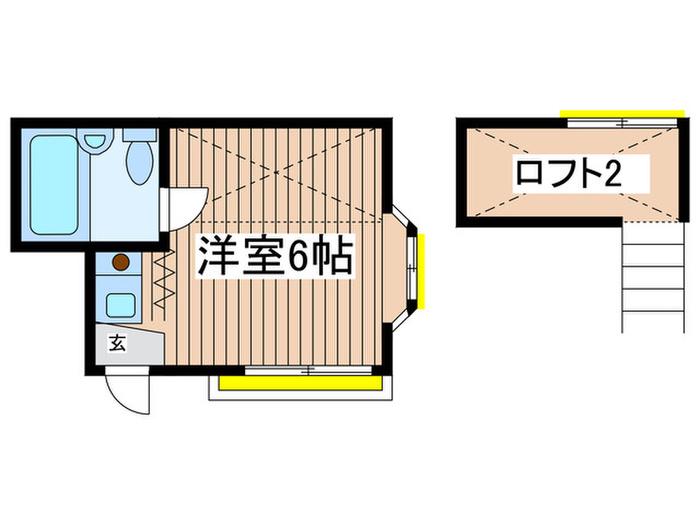 グリーンハイツ川口(ワンルーム/1階)の間取り写真