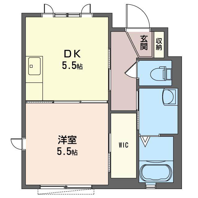 グリーンヒル A(1DK/1階)の間取り写真