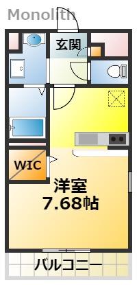アンプルールユートピア(ワンルーム/2階)の間取り写真