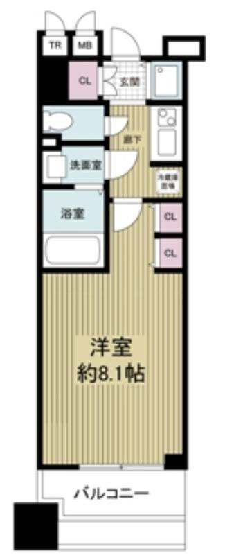 LASANTE京橋(1K/12階)の間取り写真