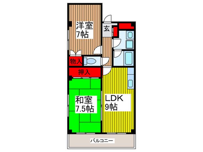 第2藤ハイツ(2LDK/2階)の間取り写真
