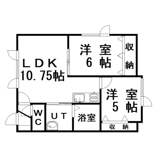 リレィション1(2LDK/1階)の間取り写真