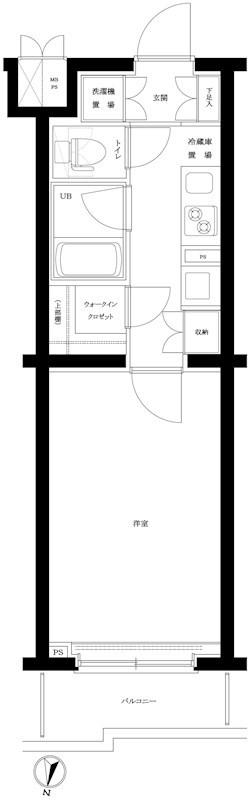 ルーブル西蒲田参番館(1K/4階)の間取り写真
