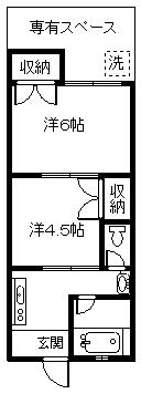 エムケー葛西ハイツ(2K/2階)の間取り写真