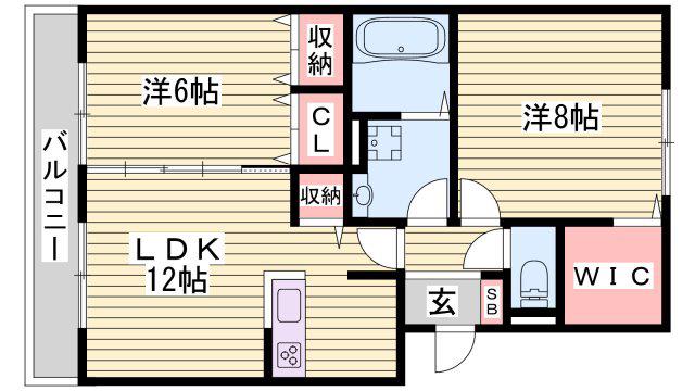サンライズミナミ(2LDK/2階)の間取り写真