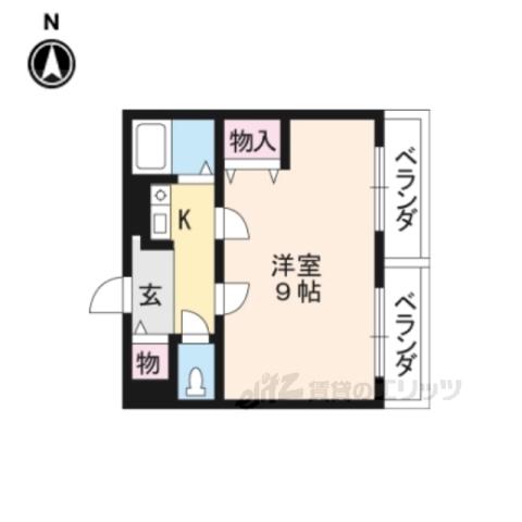 イースター西栄(1K/2階)の間取り写真