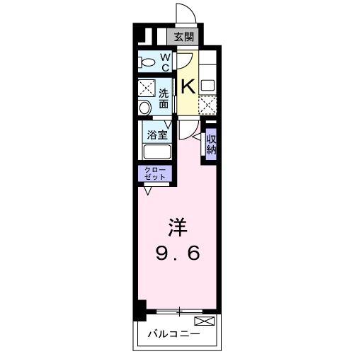 7TH FLAG 己斐本町(1K/5階)の間取り写真