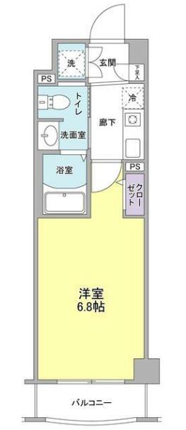 ぺルナ新百合(1K/2階)の間取り写真