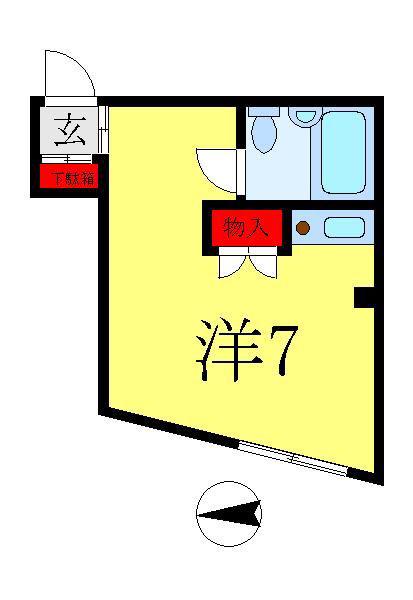 フェスティナレンテSATO(ワンルーム/1階)の間取り写真