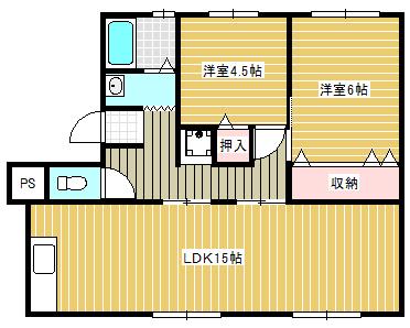 ファミールプラザ(2LDK/2階)の間取り写真