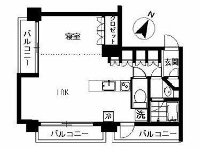 フロリス オーランティウム3(1LDK/8階)の間取り写真