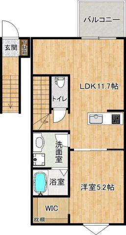 GROOM泗水A(1LDK/2階)の間取り写真