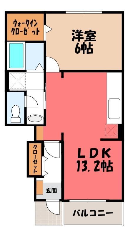 メゾン ド ルミエール II(1LDK/1階)の間取り写真