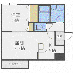 ル・ファール円山(1LDK/4階)の間取り写真