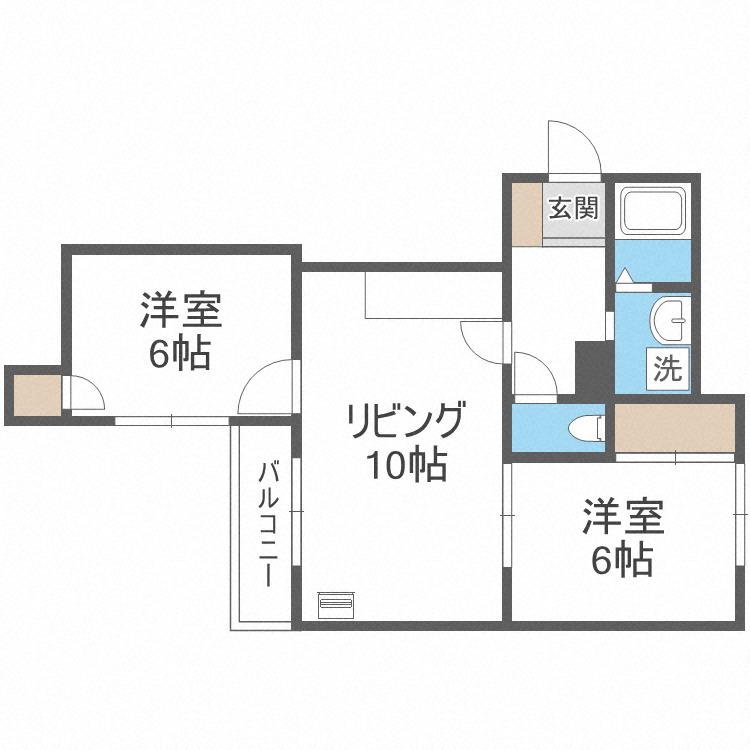 メゾンベルコート(2LDK/2階)の間取り写真