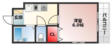 ヴィラージュ窪田(1K/2階)の間取り写真