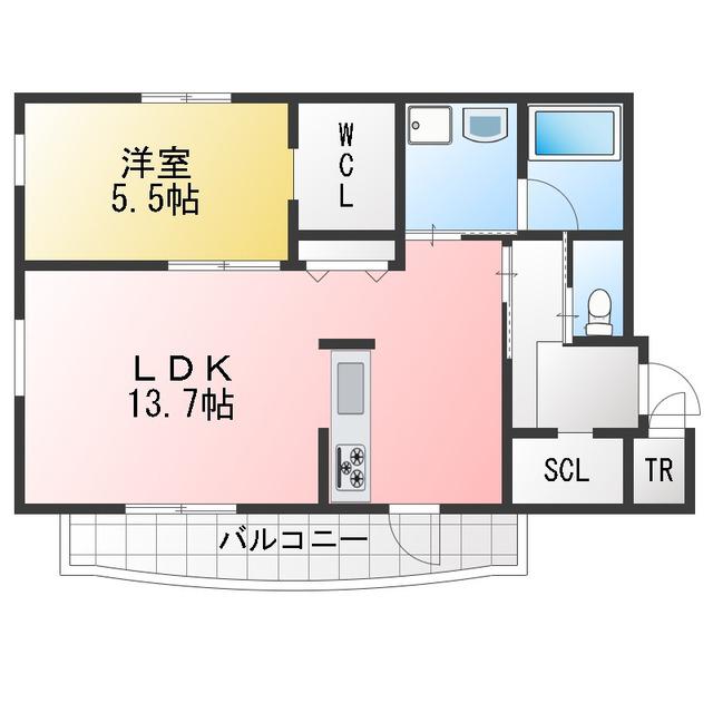 SKYIII(1LDK/4階)の間取り写真