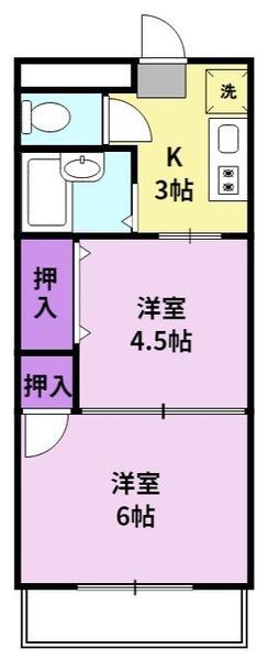 サンライフ大樹(1K/4階)の間取り写真