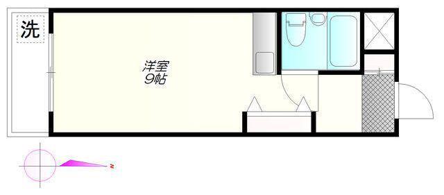 リーフテラス(1K/2階)の間取り写真