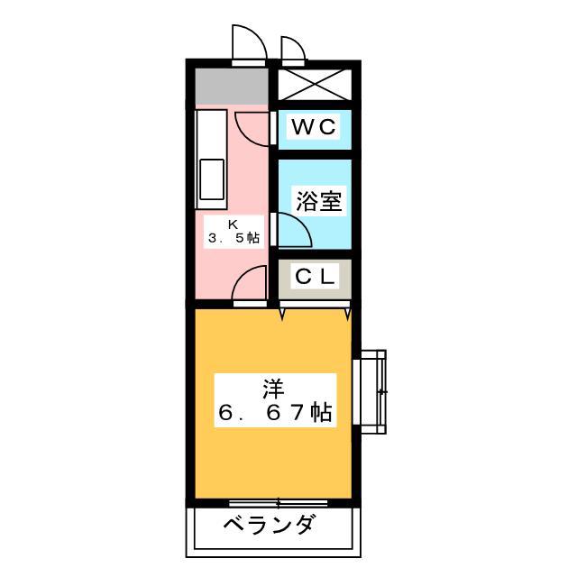 サンライズファミリアI(1K/2階)の間取り写真
