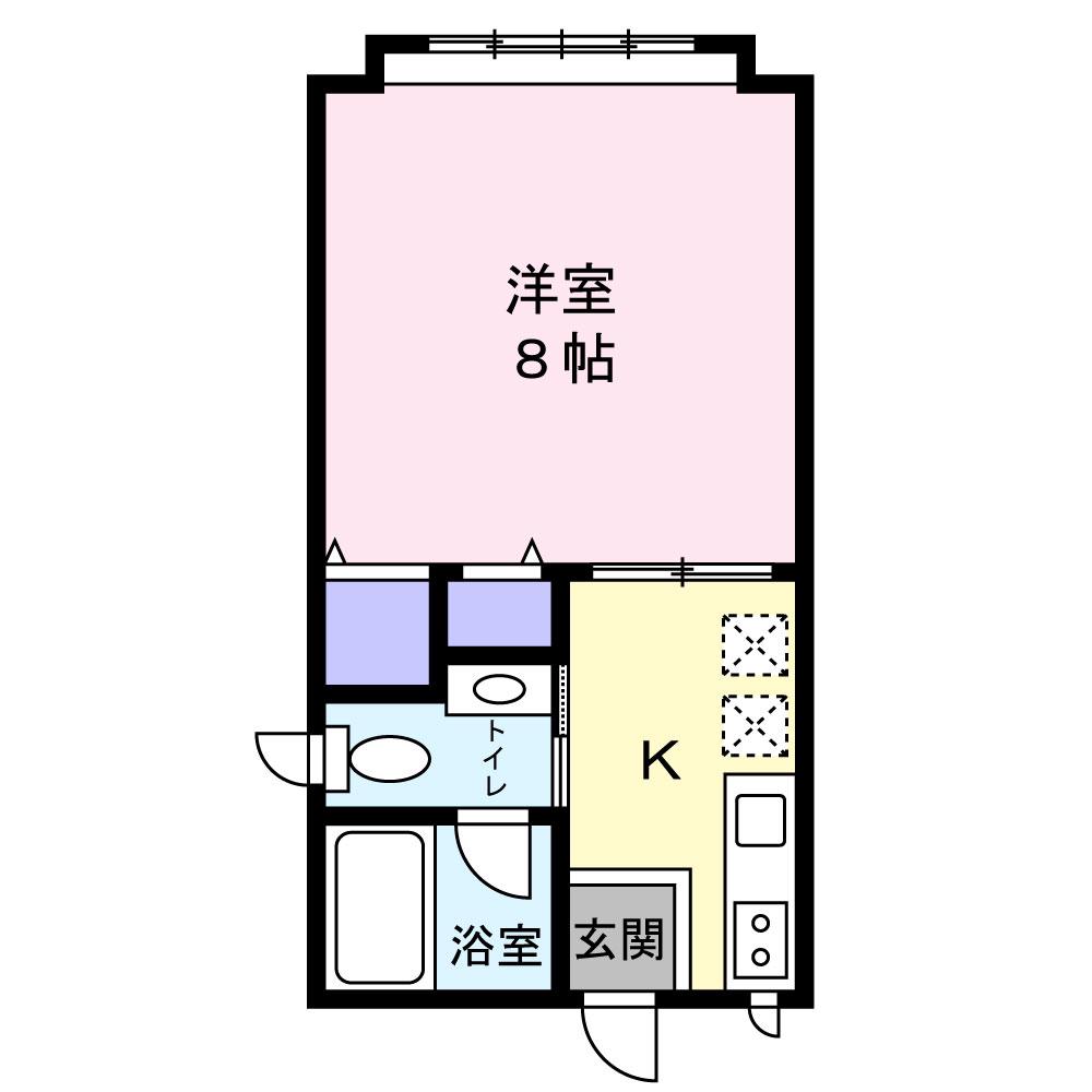 ウエストウッド(1K/2階)の間取り写真
