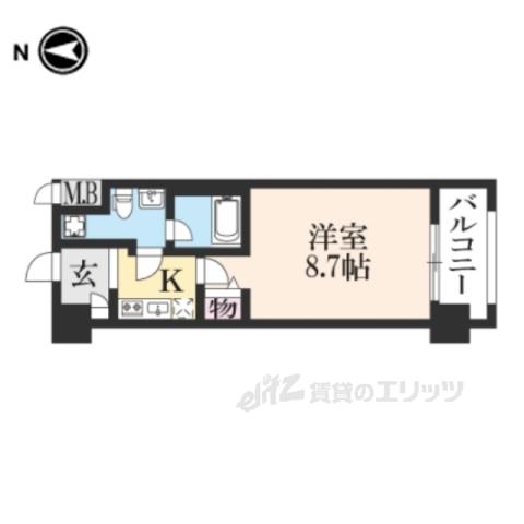 プレサンスNEO京都烏丸(1K/9階)の間取り写真