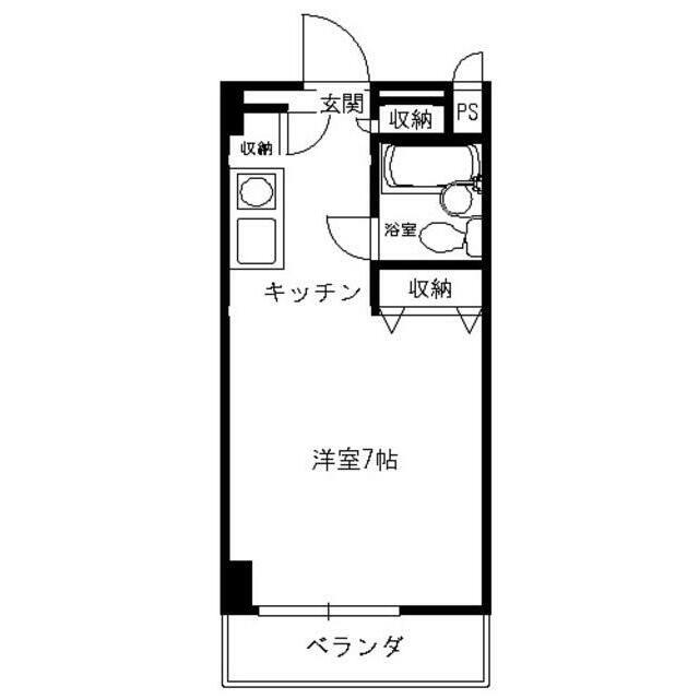 第7植村ビル(ワンルーム/2階)の間取り写真