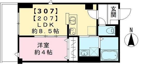 MAISON BLANCHE NAGAI(1LDK/2階)の間取り写真