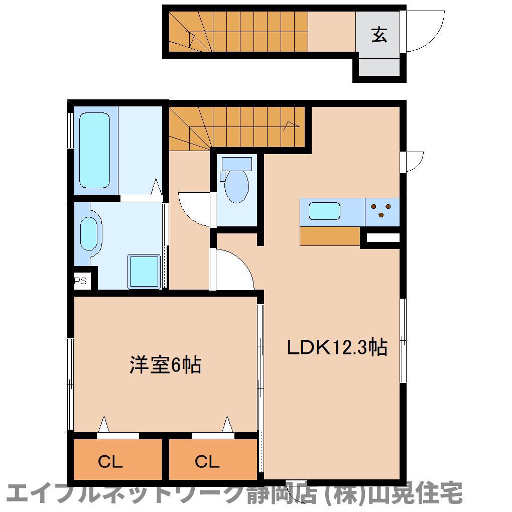 フロイデ山崎(1LDK/2階)の間取り写真