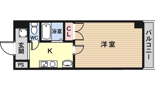 プランドール住吉(1K/2階)の間取り写真