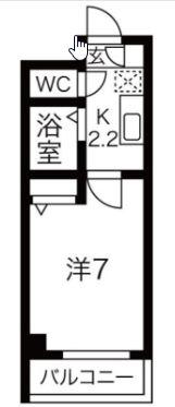 CASSIA浦安(1K/4階)の間取り写真