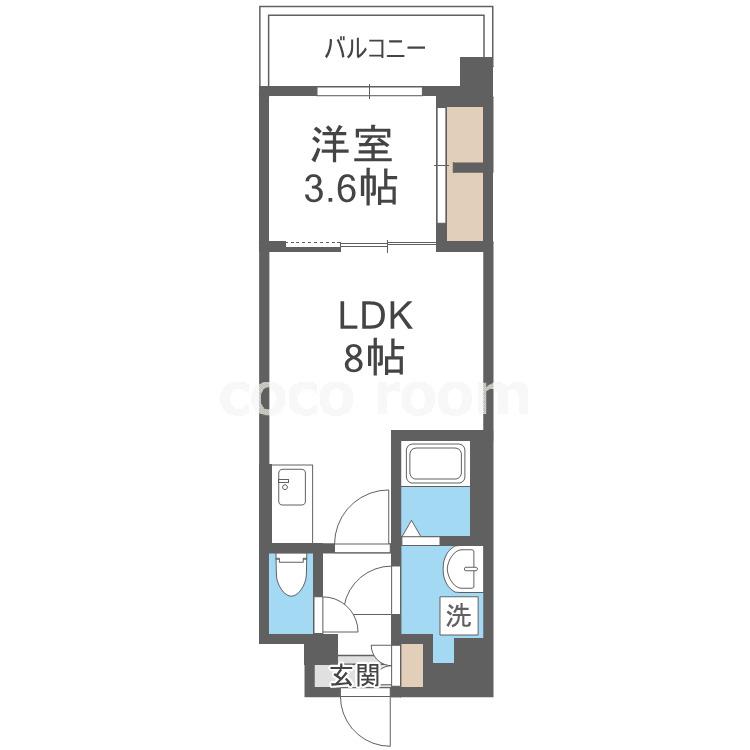 ALIVIS緑橋(1LDK/4階)の間取り写真