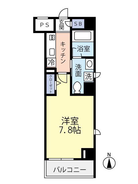 スカイコート木場ガーデン(1K/5階)の間取り写真