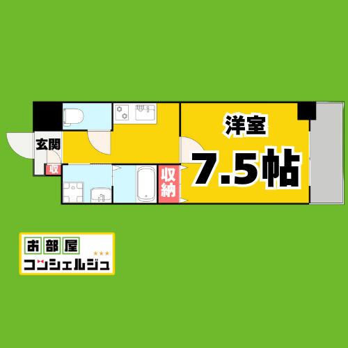 ラルーチェ泉(1K/8階)の間取り写真
