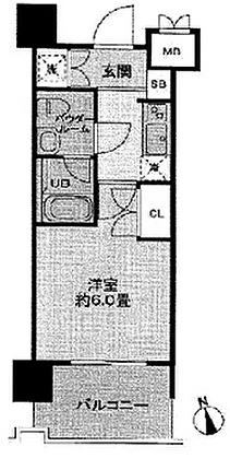 レジディア新宿御苑(1K/7階)の間取り写真