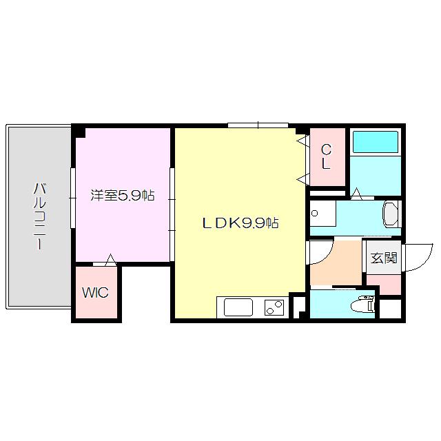 ベルフルール(1LDK/2階)の間取り写真