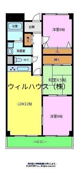 アーバンコートなかもず(3LDK/3階)の間取り写真
