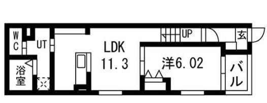 リヴェール元中野II(1LDK/2階)の間取り写真