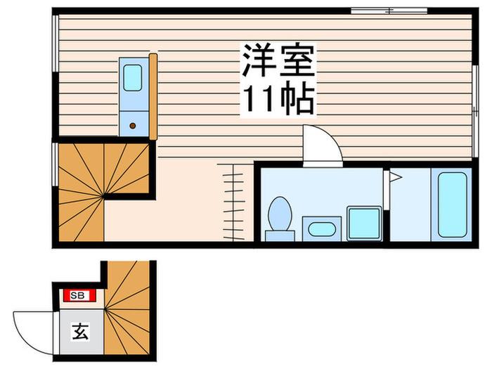 はなれ千本桜(ワンルーム/3階)の間取り写真