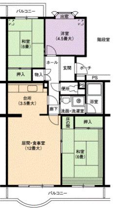 神宮東パークハイツ(3LDK/12階)の間取り写真