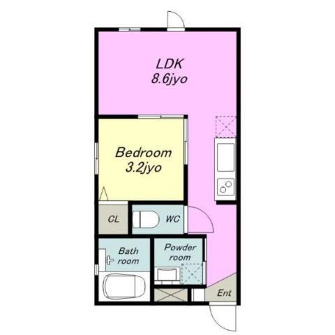 ノア名駅南(1LDK/3階)の間取り写真