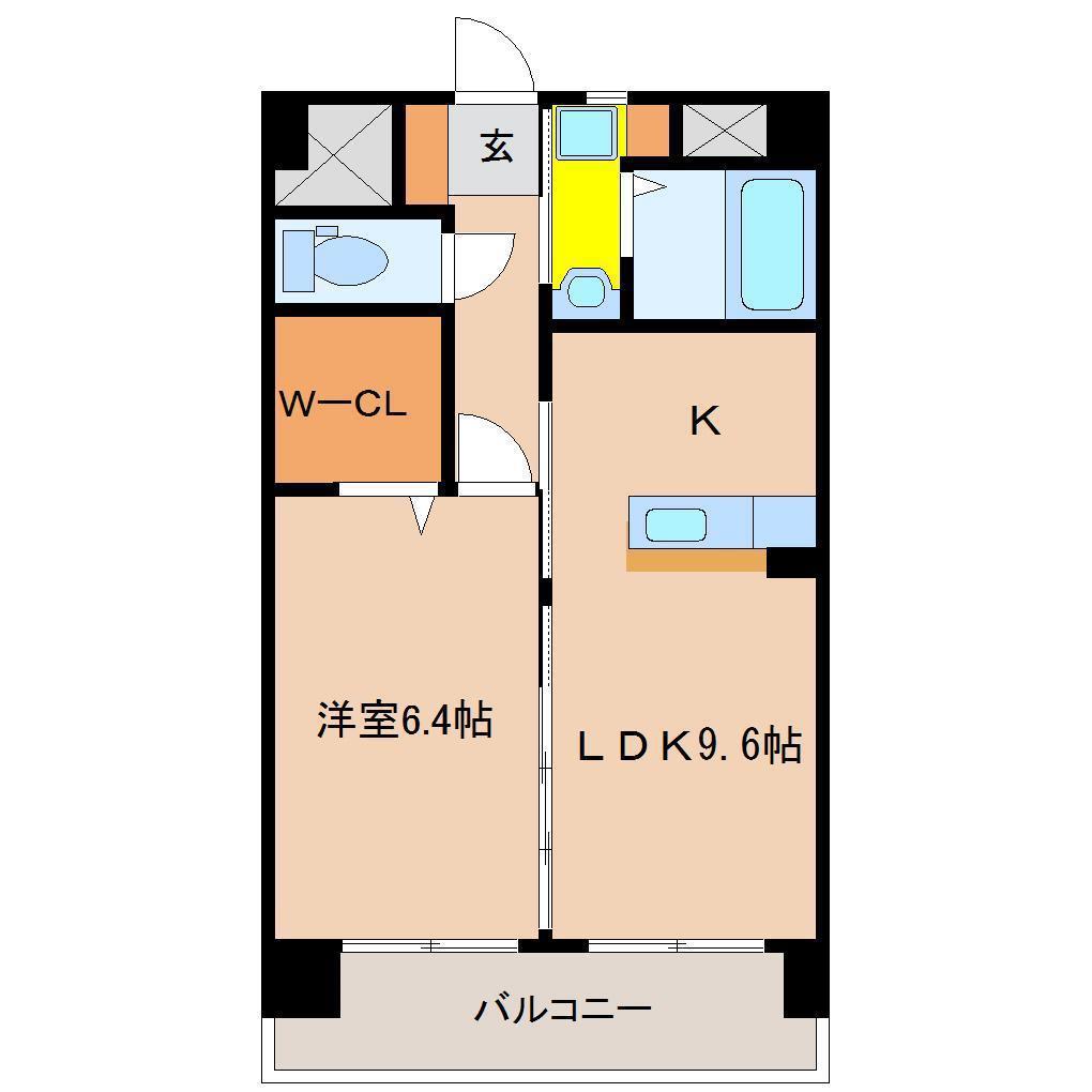 GLANZ(1LDK/3階)の間取り写真